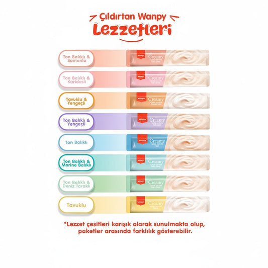 Wanpy Krema Kedi Ödül Maması 14gr (25 Adet) (Karışık Aroma)