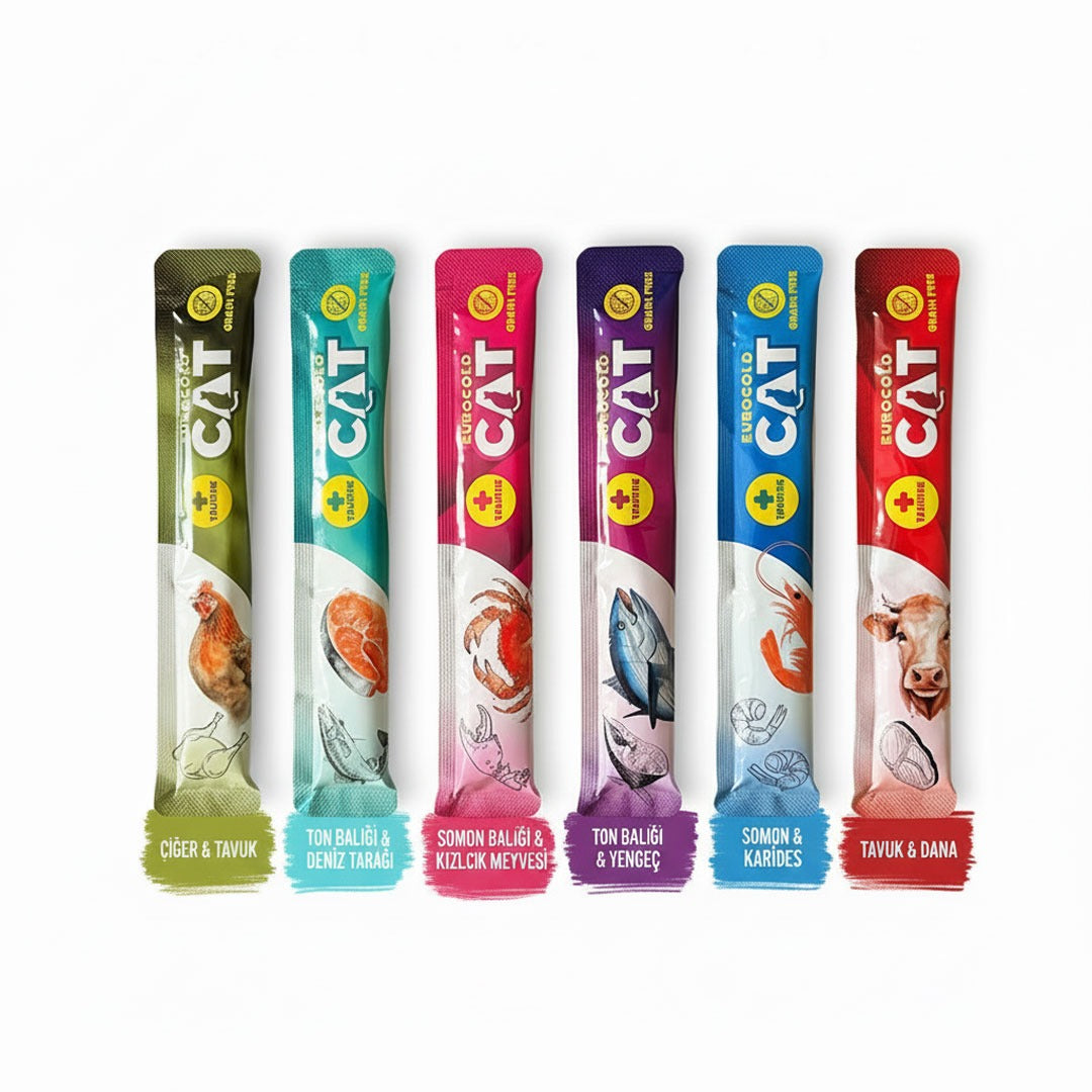 EuroGold Karışık Krema Sıvı Kedi Ödül Maması Creamy Cat Mix x 30 ADET