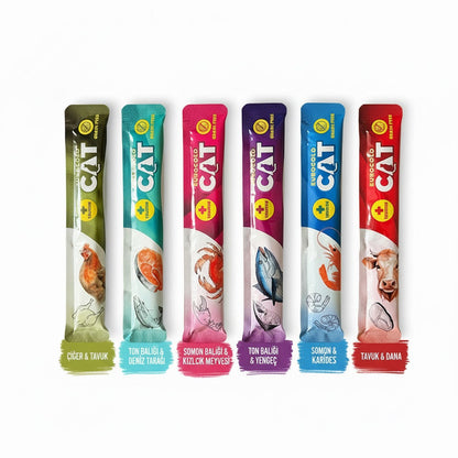 EuroGold Karışık Krema Sıvı Kedi Ödül Maması Creamy Cat Mix x 30 ADET