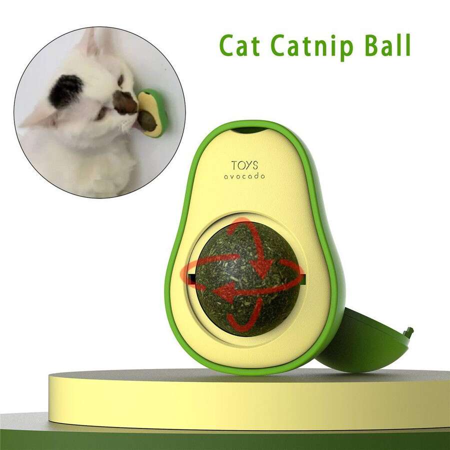 Kedi Yalama Topu Avokado Şeklinde Catnip (Kedi Otlu)