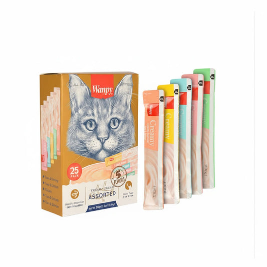 Wanpy Krema Kedi Ödül Maması 14gr (25 Adet) (Karışık Aroma)
